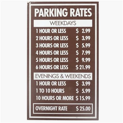 Parking Price List .